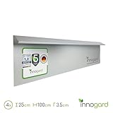 innogard S7052-001 – Schneckenzaun Set 8 TLG. – Galvalume Alu-Zink – 4X Außenecke 90°, 4X Seitenteil 25 x 0,05 cm x 1 m