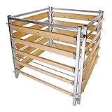 bellissa – Komposter für Garten 100x100x100cm (L) – Gartenkomposter in Holz-Metall Optik feuerverzinkt – Optimale Belüftung für schnelle Kompostierung – Nachhaltige Gartenlösung für Bio-Komposthaufen
