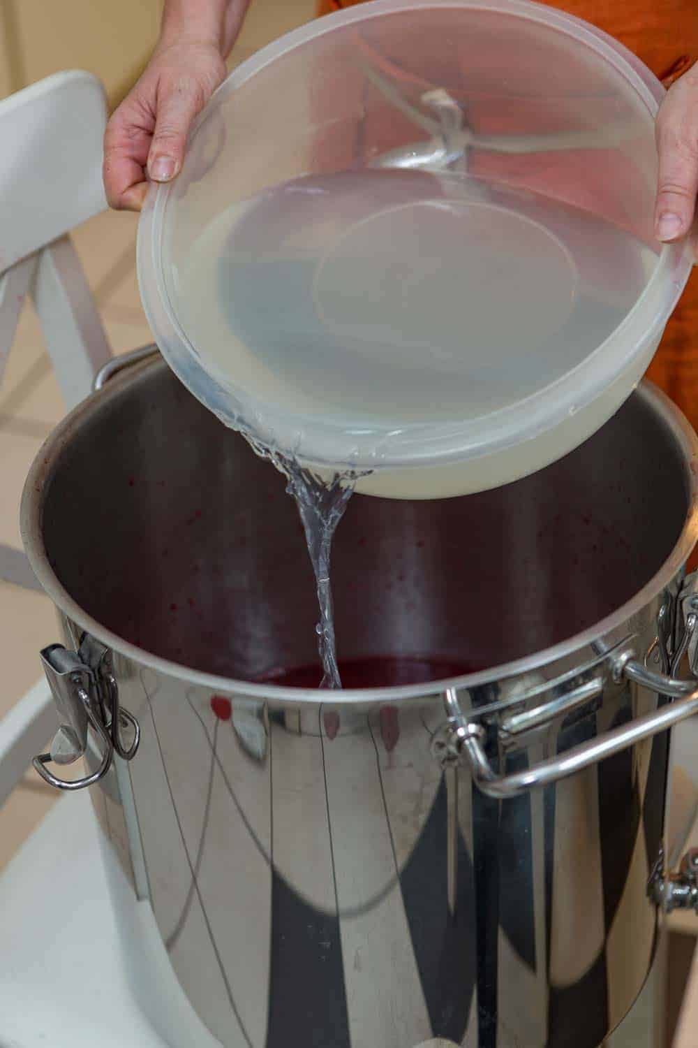 Johannisbeerwein selbst machen zucker und Hefe zugeben