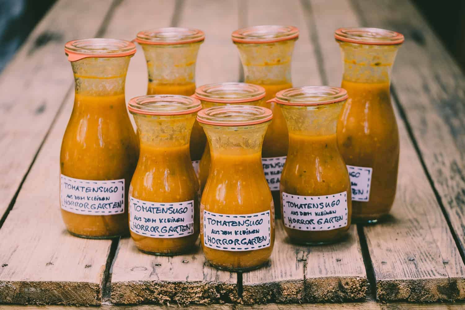 Tomatensugo einkochen und konservieren wie bei Oma in Weck Gläsern im Backofen