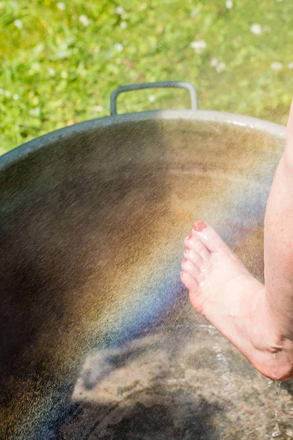 Gartendusche-8 Nachhaltig duschen, Wasser auffangen